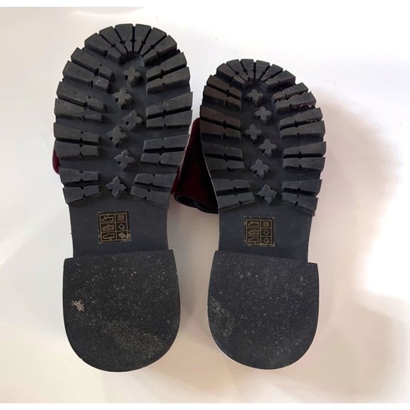 N.Y.L.A. Sandals Sunlily Women's Size 7 Burgundy Mules Chunky Platform Heel - Picture 6 of 7